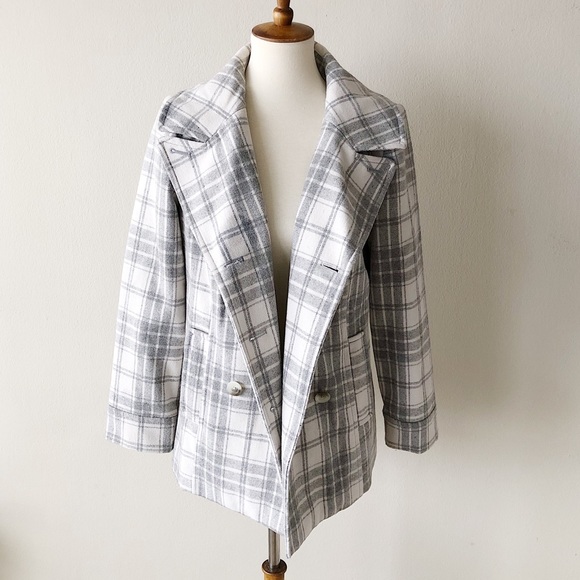 Old Navy Jackets & Blazers - Old Navy Wool Plaid Peacoat Size Medium